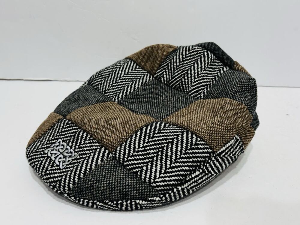 Vintage Patrick Henry Newsboy Hat Golf Patchworkl Wool XL